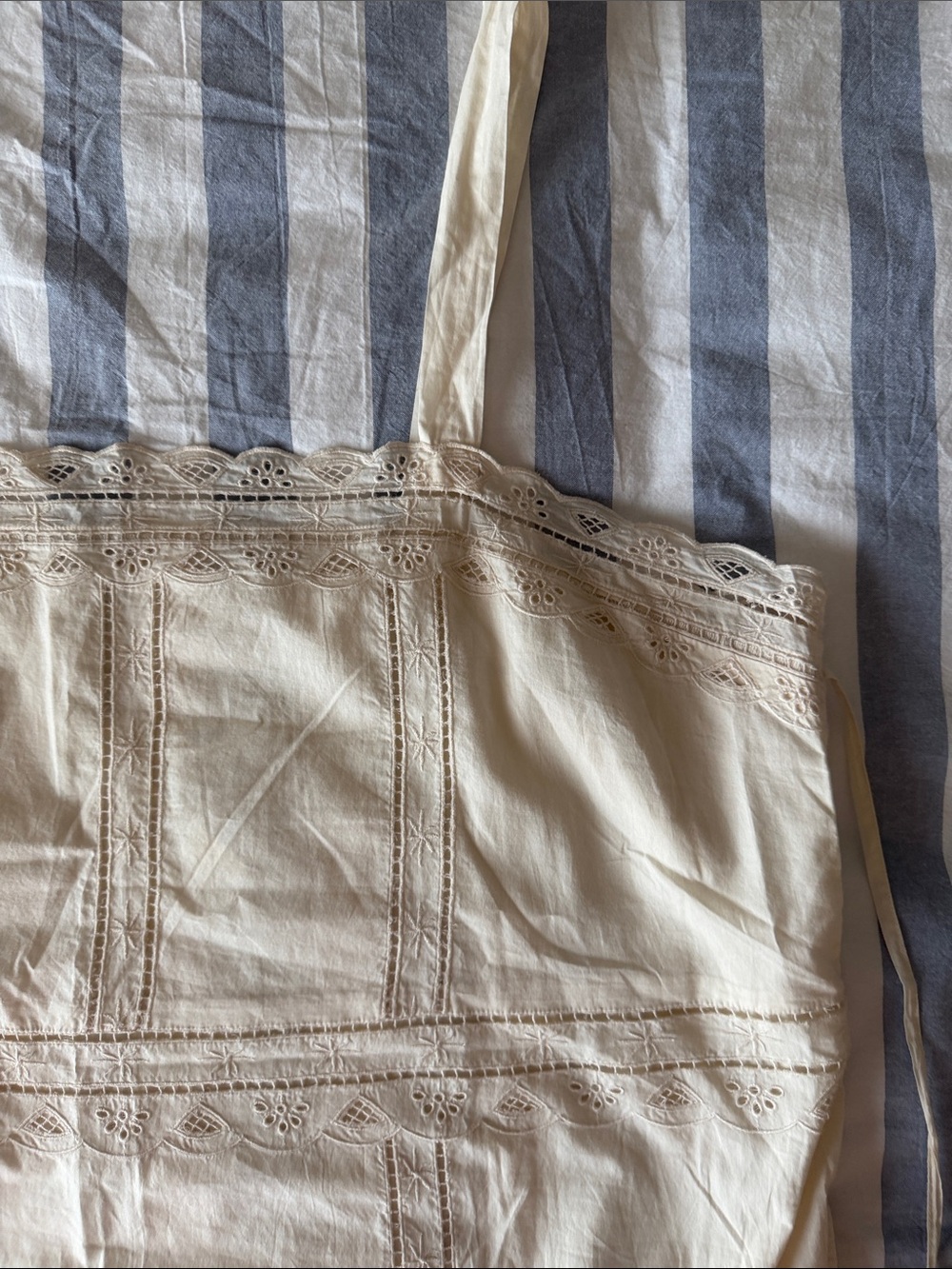 aerie White Eyelet Trim Sleeveless Mini Dress